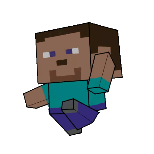 a cartoon drawing of a minecraft character with a beard