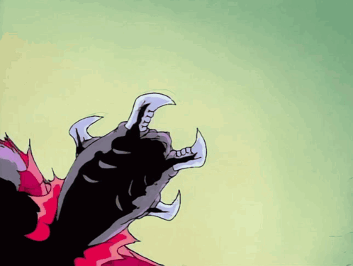 A Cartoon Drawing Of A Monster 'S Claws With A Yellow Background GIF