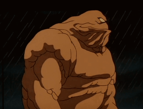 A Cartoon Drawing Of A Monster With A Lightning Bolt Behind Him GIF