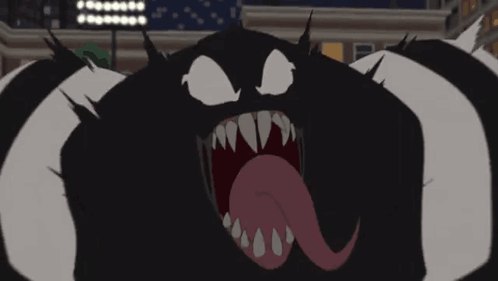 A Cartoon Drawing Of A Monster With A Long Tongue Sticking Out . GIF