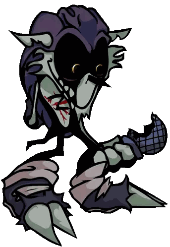 a cartoon drawing of a monster with a microphone in its hand