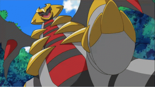 A Cartoon Drawing Of A Monster With A Red And Yellow Stripe On Its Body GIF