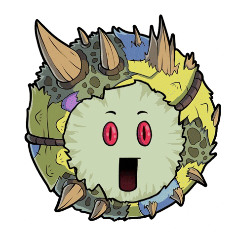 A Cartoon Drawing Of A Monster With A Surprised Look On His Face GIF