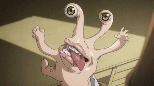 A Cartoon Drawing Of A Monster With A Tongue Out GIF
