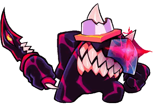 a cartoon drawing of a monster with sharp teeth