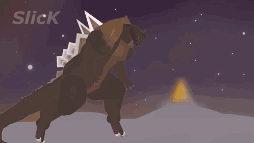 A Cartoon Drawing Of A Monster With The Word Slick In The Corner GIF