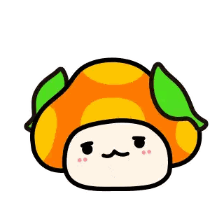 a cartoon drawing of a mushroom with chinese writing behind it