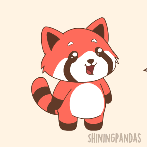 A Cartoon Drawing Of A Panda With Hearts Around It And The Words Shiningpandas On The Bottom GIF