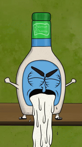 a cartoon drawing of a pepperoni pizza with cheese pouring out of it 's face