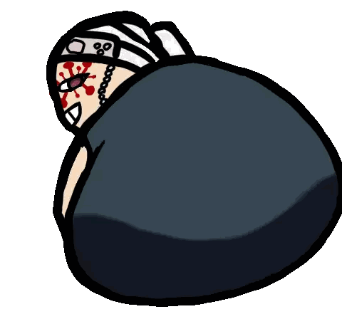 a cartoon drawing of a person 's butt with a red eye on it