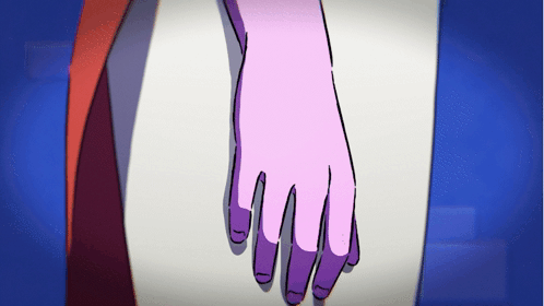A Cartoon Drawing Of A Person 'S Hand Holding Another Person 'S Hand GIF