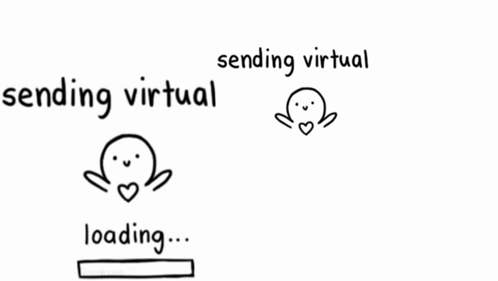 A Cartoon Drawing Of A Person Sending Virtual And Loading GIF