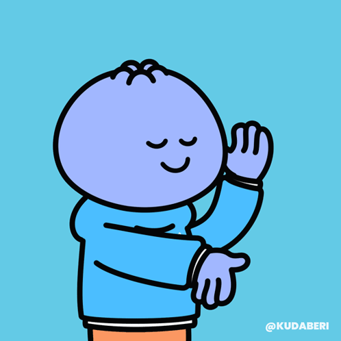 A Cartoon Drawing Of A Person Wearing A Blue Jacket With A Triangle On It GIF