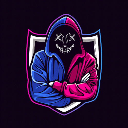 A Cartoon Drawing Of A Person Wearing A Hoodie And A Mask GIF