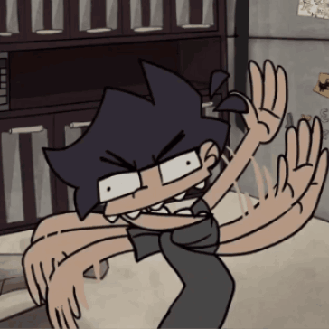 A Cartoon Drawing Of A Person With A Very Angry Expression On Their Face GIF
