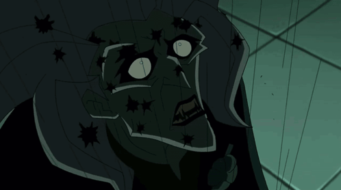 A Cartoon Drawing Of A Person With Leaves On His Face GIF