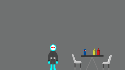 A Cartoon Drawing Of A Person With Sunglasses And A Pepsi Can In The Background GIF