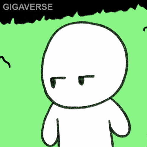 A Cartoon Drawing Of A Person With The Word Gigaverse On The Bottom GIF