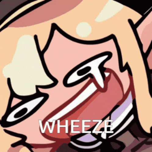A Cartoon Drawing Of A Person With The Word Wheeze Written On It GIF