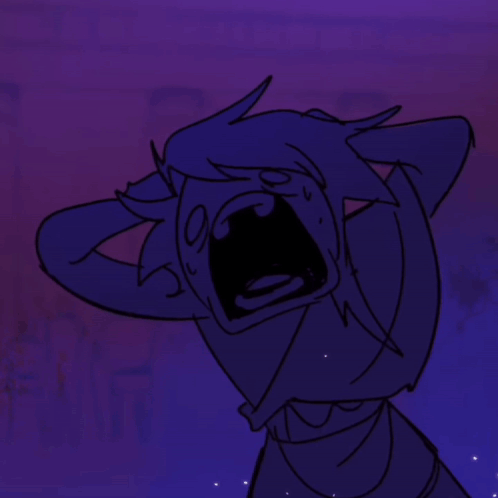 a cartoon drawing of a person with their mouth wide open