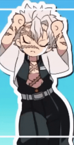 A Cartoon Drawing Of A Person With White Hair GIF