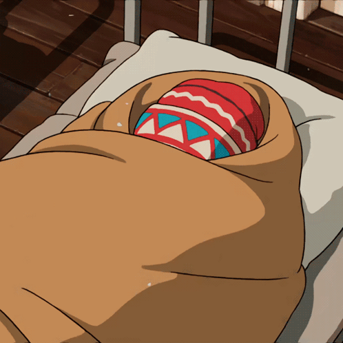 Person Wrapped In Blanket With Hat GIF