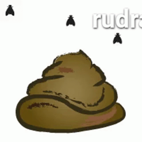 A Cartoon Drawing Of A Pile Of Poop With A Fly Flying Around It .. GIF