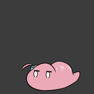A Cartoon Drawing Of A Pink Worm Laying Down GIF