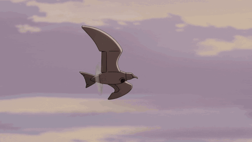 A Cartoon Drawing Of A Plane With A Bird 'S Face On It GIF