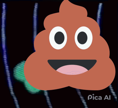 A Cartoon Drawing Of A Poop With A Smile On Its Face GIF