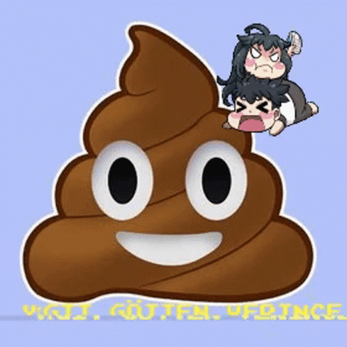 A Cartoon Drawing Of A Poop With A Smiley Face GIF