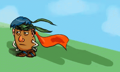 A Cartoon Drawing Of A Potato With A Scarf Around His Head GIF