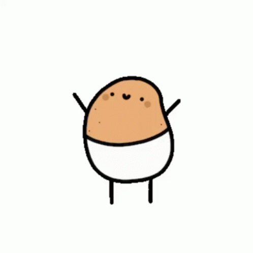 A Cartoon Drawing Of A Potato With Arms Outstretched . GIF
