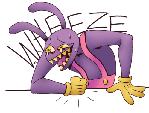 A Cartoon Drawing Of A Purple Bunny With The Word Eze Written On It GIF