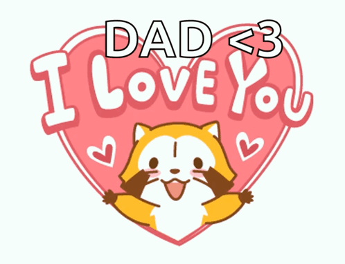 A Cartoon Drawing Of A Raccoon In A Heart That Says I Love You GIF