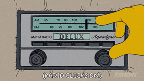 A Cartoon Drawing Of A Radio That Says Delux GIF
