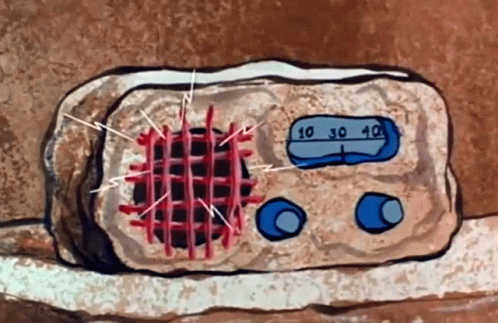 A Cartoon Drawing Of A Radio With The Numbers 10 30 40 On The Screen GIF