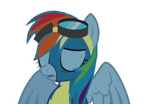 a cartoon drawing of a rainbow dash sleeping