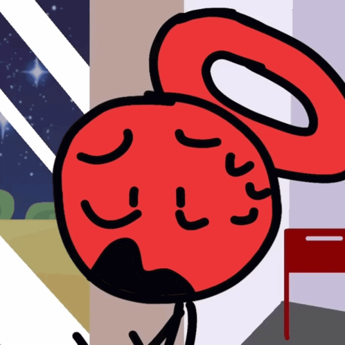 A Cartoon Drawing Of A Red Circle With A Circle In The Middle GIF