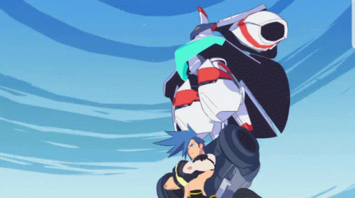 A Cartoon Drawing Of A Robot With A Blue Head GIF