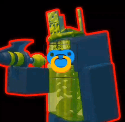 A Cartoon Drawing Of A Robot With A Pacifier In His Mouth GIF