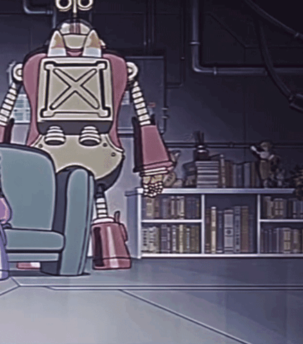 Cartoon Robot With X On Back GIF