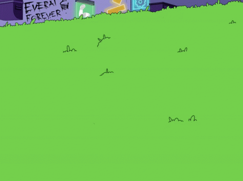 A Cartoon Drawing Of A Robot With The Words Everai Forever Written On The Grass GIF