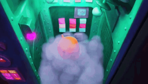 A Cartoon Drawing Of A Room With Smoke Coming Out Of The Door GIF