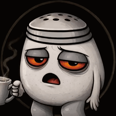 A Cartoon Drawing Of A Salt Shaker Holding A Cup Of Hot Coffee GIF