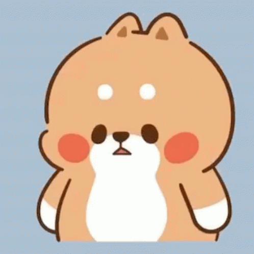 A Cartoon Drawing Of A Shiba Inu Dog With Big Cheeks And Big Eyes . GIF