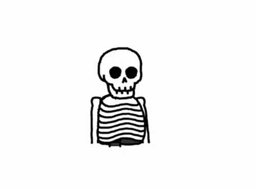 A Cartoon Drawing Of A Skeleton Eating Tacos With The Number 3 Next To It GIF