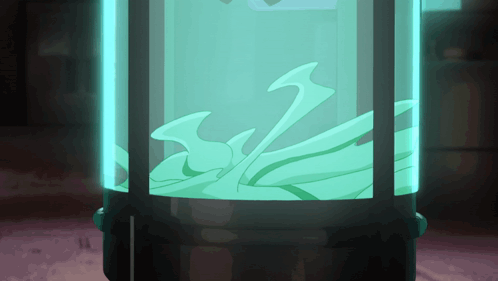 A Cartoon Drawing Of A Skeleton In A Container GIF