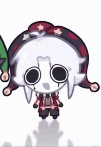 A Cartoon Drawing Of A Skeleton With A Red And Black Hat GIF