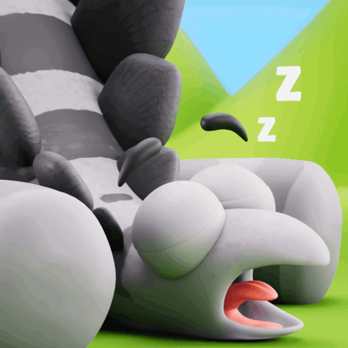 A Cartoon Drawing Of A Sleeping Animal With The Letters Nz Next To It GIF